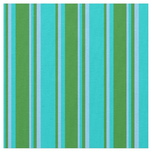 Tecido Turquesa Escura, Verde Florestal e Azul Céu Claro (Detalhe)
