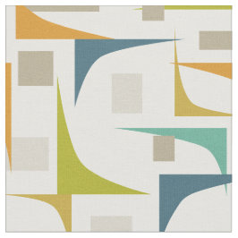 Tecido Turquesa Médio de Cantos Vermelhos Laranja Azuis T