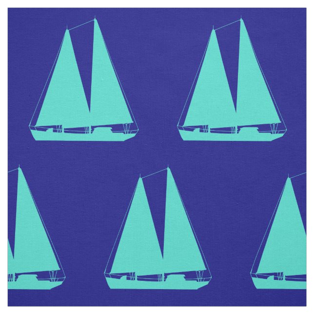Tecido Turquesa veleiro em decor costeiro azul Marinho (Modelo)