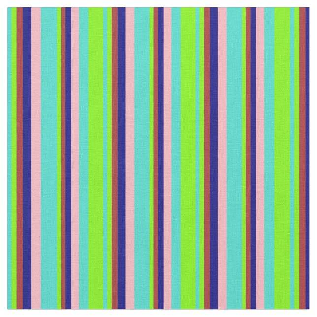 Tecido Turquesa, Verde, Marrom, Azul e Rosa claro (Detalhe)