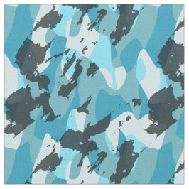 Tecido turquoise blue camo abstract