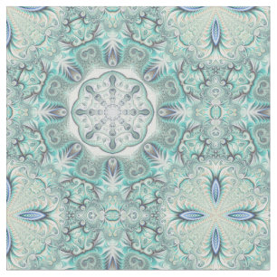 Tecido Turquoise Coral Reef Mandala