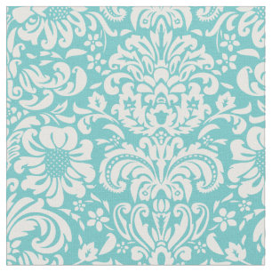 Tecido Turquoise Floral Damask