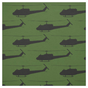 Tecido UH-1 Huey Silhouette Black em verde