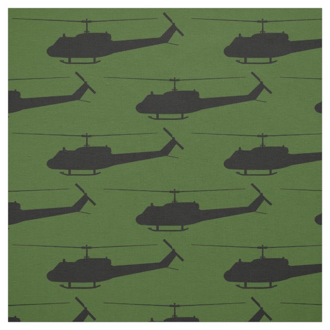 Tecido UH-1 Huey Silhouette Black em verde (Modelo)