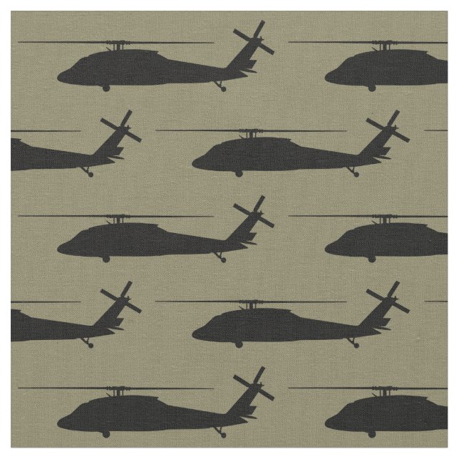 Tecido UH-60 BlackHawk Helicopter Black Silhouette (Detalhe)