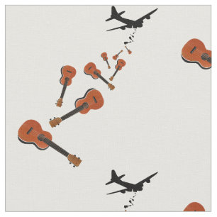 Tecido Ukes não nukes Ukulele t-shirt