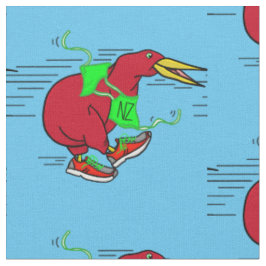 Tecido Um belo cartoon Kiwi dirigindo calçados vestidos