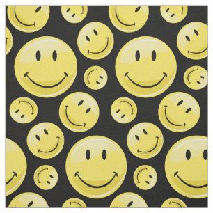 Tecido Um conjunto de caras felizes