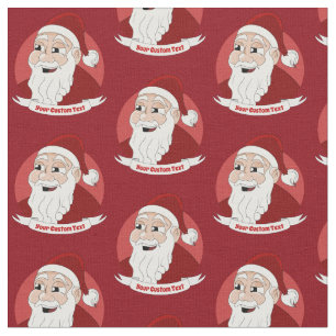 Tecido Um desenho animado do Papai Noel sorridente repeti