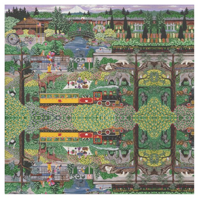 Tecido Um dia no jardim zoológico (Detalhe)