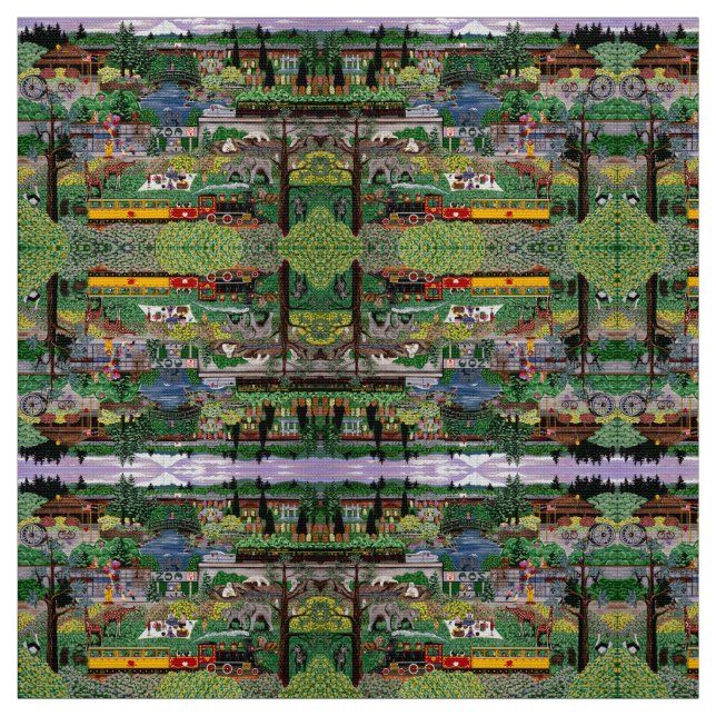 Tecido Um dia no jardim zoológico (Modelo)