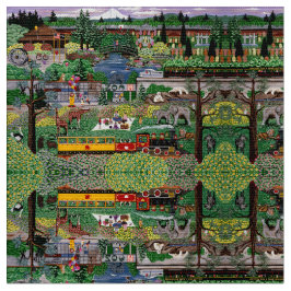 Tecido Um dia no jardim zoológico