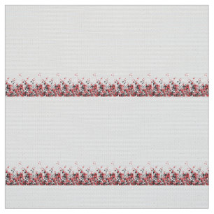 Tecido Um impressionante motivo floral azul e rosa contra