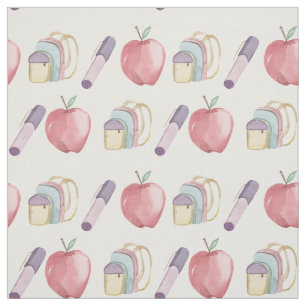 Tecido uma aquarela bonita de volta ao padrão escolar pe