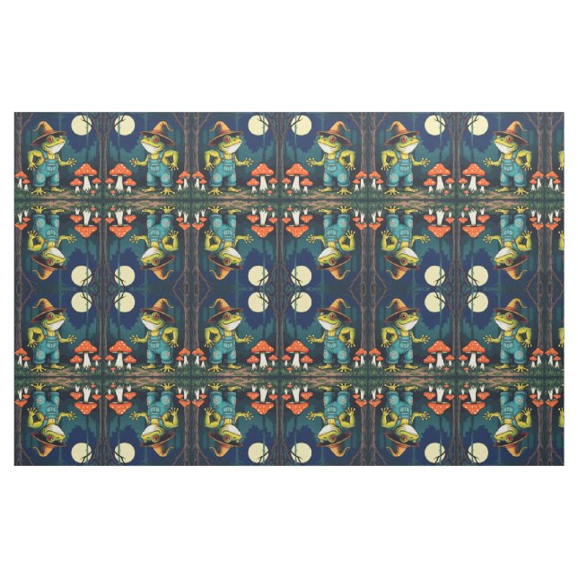 Tecido Uma Bruxa Sapo Familiar Forrageando à Noite (Fat Quarter)