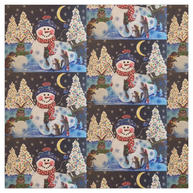 Tecido "Uma Noite Encantada na Neve" (Modelo)