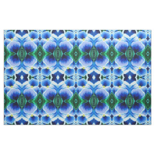 Tecido Único abstrato azul do açafrão