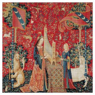 Tecido UNICORN E LADY JOGANDO ORGAN Red Green Floral