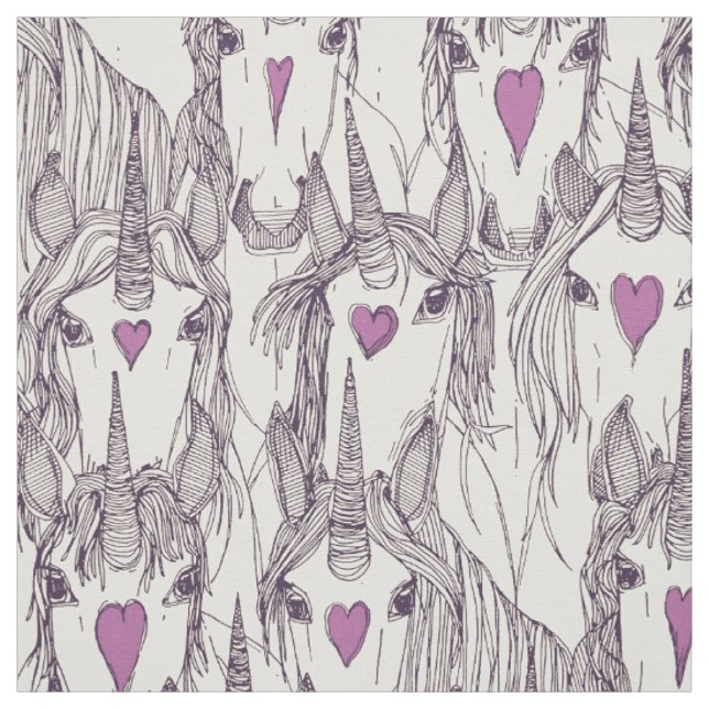 Tecido unicorn love indigo púrpura (Modelo)
