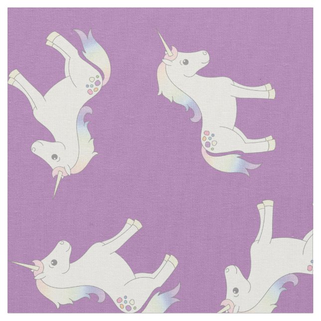 Tecido Unicorn Pastel Rainbow Purple (Detalhe)