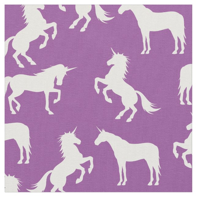 Tecido Unicorn Silhouettes Purple (Detalhe)
