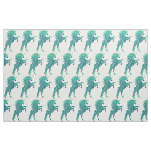 Tecido Unicórnio Bolinhas Azul bonito