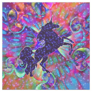Tecido UNICÓRNIO DO UNIVERSO colorido