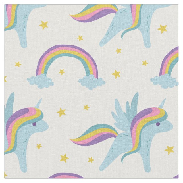 Tecido Unicórnio feericamente bonito + fundo do branco (Detalhe)
