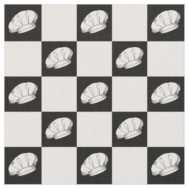 Tecido Uniforme de Chef de Padrão do Verificador Branco P (Detalhe)