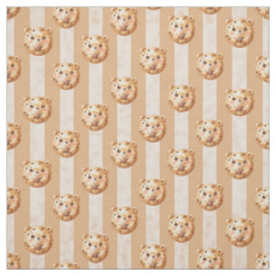 Tecido Urso de pelúcia com lascas de biscoito fofo e list