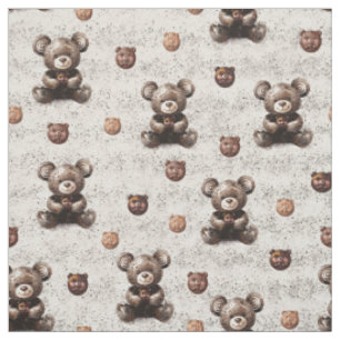 Tecido Urso de Pelúcia Rústico Vintage Pedra Manchada