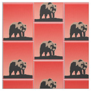 Tecido Urso Grizzly no Sunset - Arte original sobre a vid