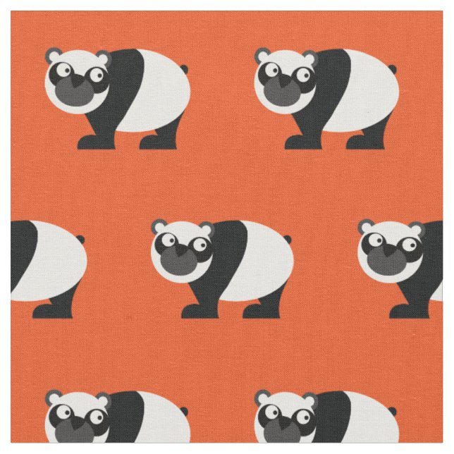 Tecido Urso Panda Bonito Bebê Infantil Berçário Laranja (Detalhe)