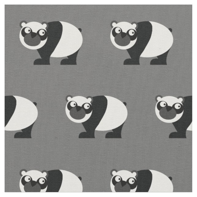 Tecido Urso Panda Bonito Bebê Menino Berçário Cinza (Detalhe)
