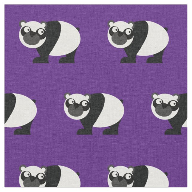 Tecido Urso Panda Bonito Bebê Menino Berçário Roxo (Detalhe)