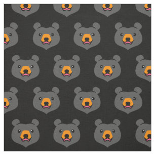 Tecido Urso preto dos desenhos animados do amante dos