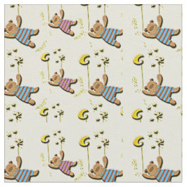 Tecido Ursos de Teddy, Lua e Estrelas - Padrão