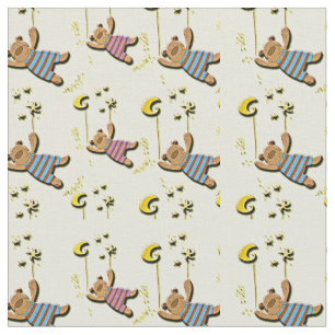 Tecido Ursos de Teddy, Lua e Estrelas - Padrão