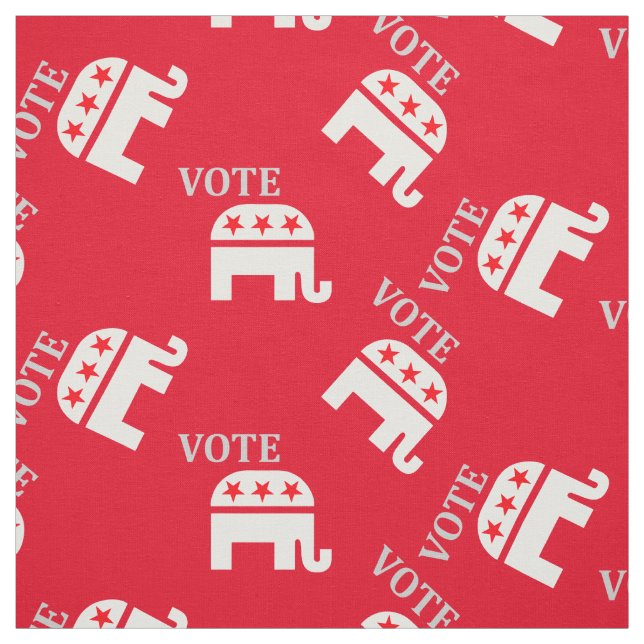 Tecido Vá para a eleição. Vermelho Elefante do Partido Re (Modelo)