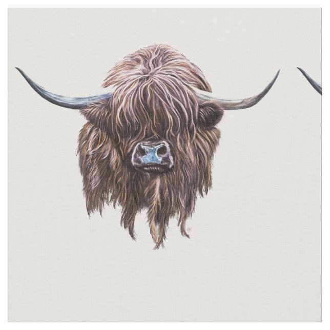 Tecido Vaca escocesa das montanhas na cor (Detalhe)