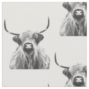 Tecido Vaca Highland Negra e Branca