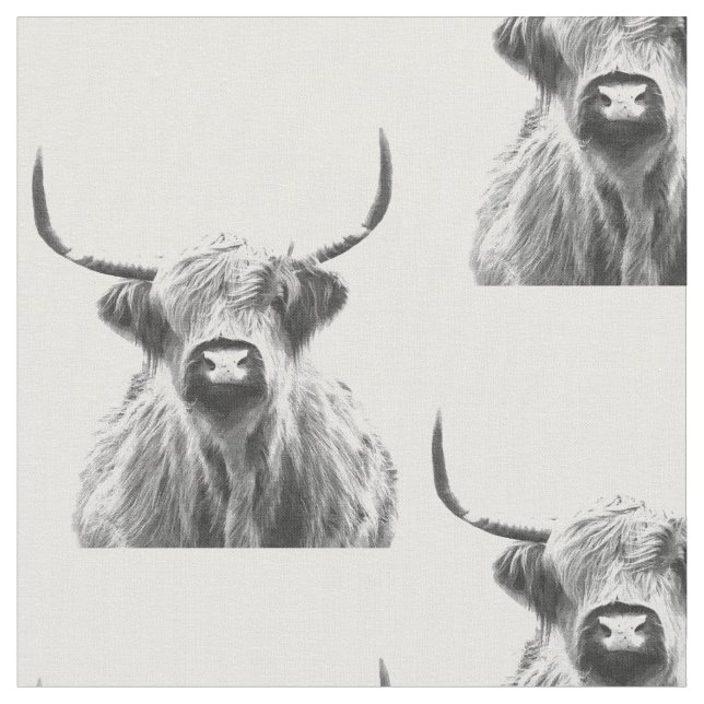 Tecido Vaca Highland Negra e Branca (Detalhe)