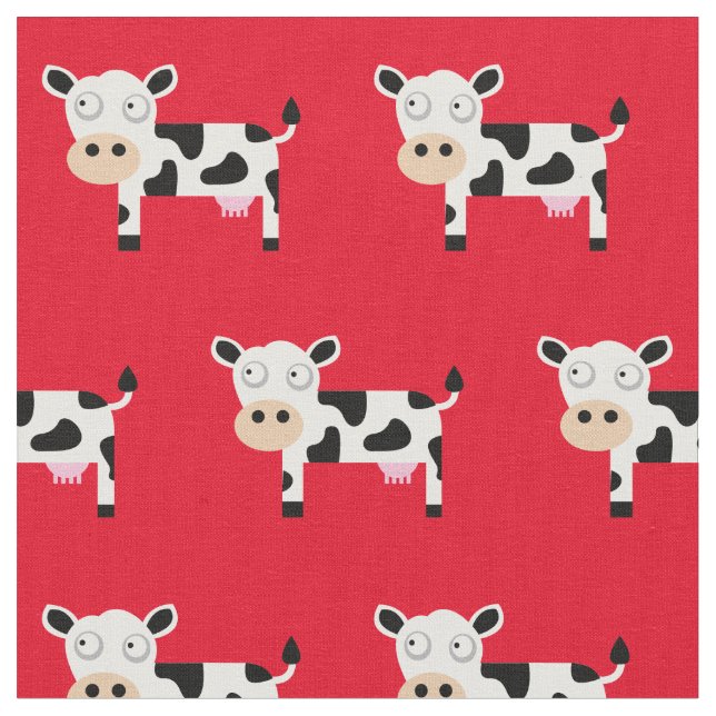 Tecido Vaca Moo Fofa Quarto de Bebê Fazenda Vermelha (Detalhe)