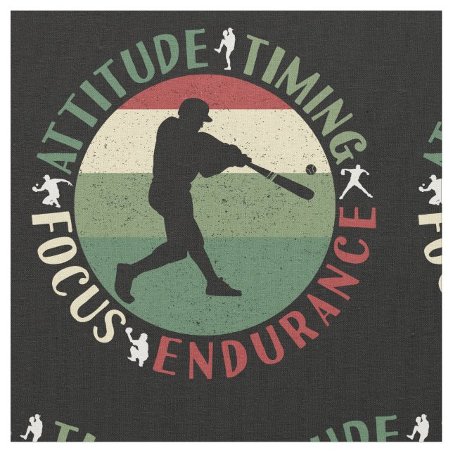 Tecido Valores Motivacionais da Equipe de Baseball (Detalhe)