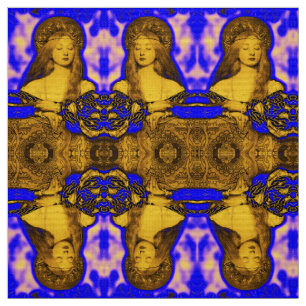 TECIDO VANITY MULHER BEAUTY FASHION / FRACTAIS AZUIS DOUR