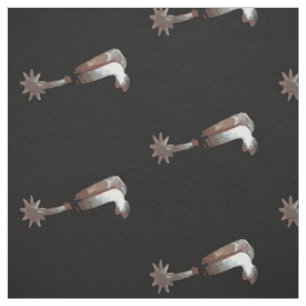 Tecido Vaqueiro De Prata Ocidental Espira De Preto