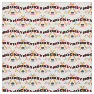 Tecido Varas de hóquei com texto do hóquei do disco