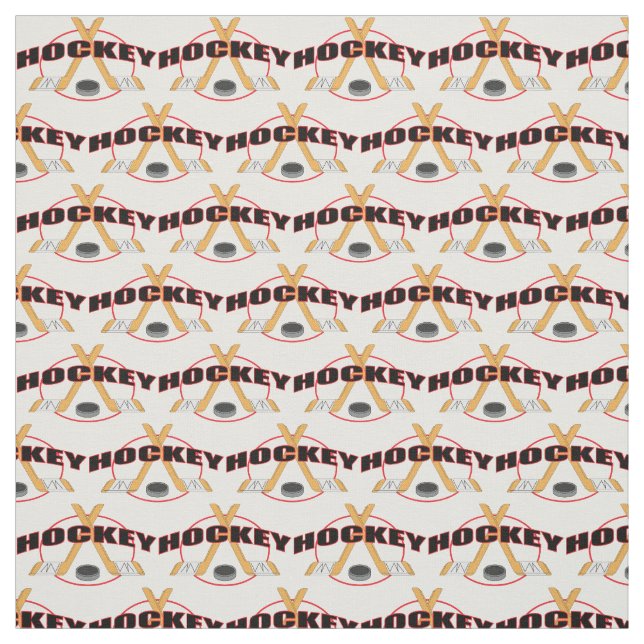 Tecido Varas de hóquei com texto do hóquei do disco (Modelo)