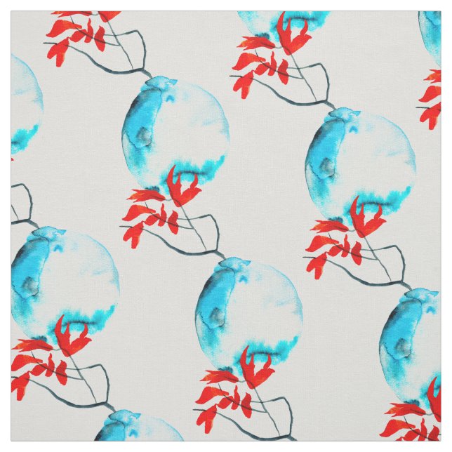 Tecido Vase aquarela ikebana (Modelo)